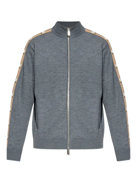 logo-print cardigan