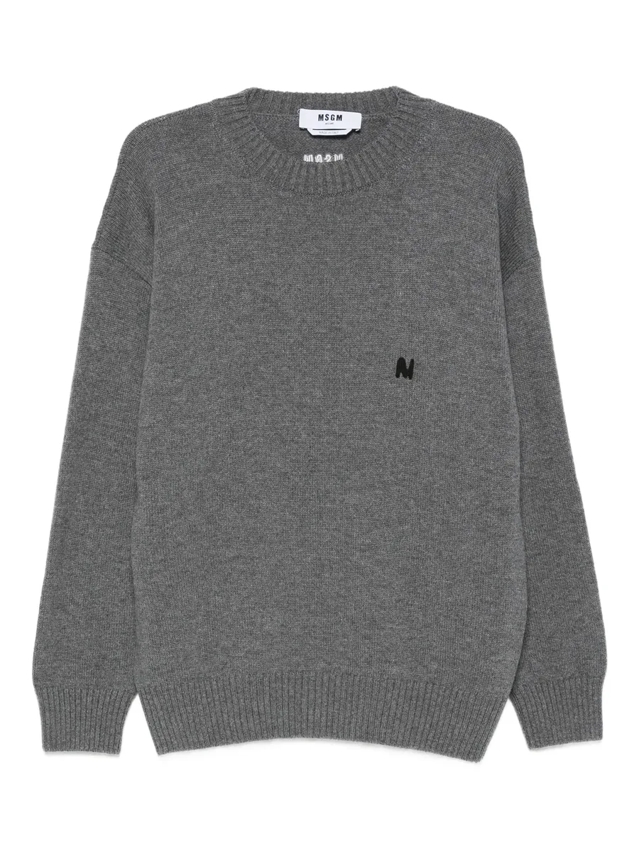 logo-embroidered wool sweater 2