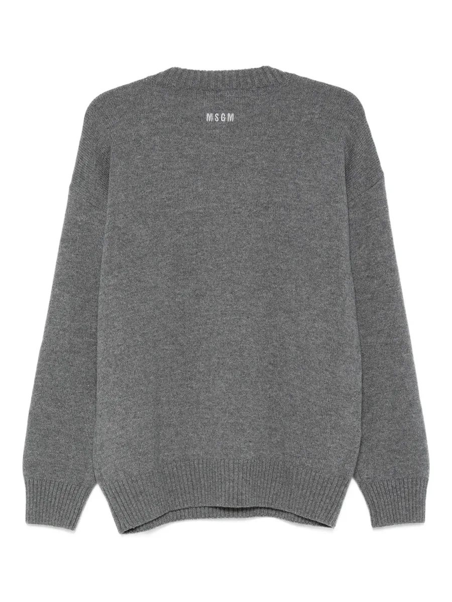 logo-embroidered wool sweater 4