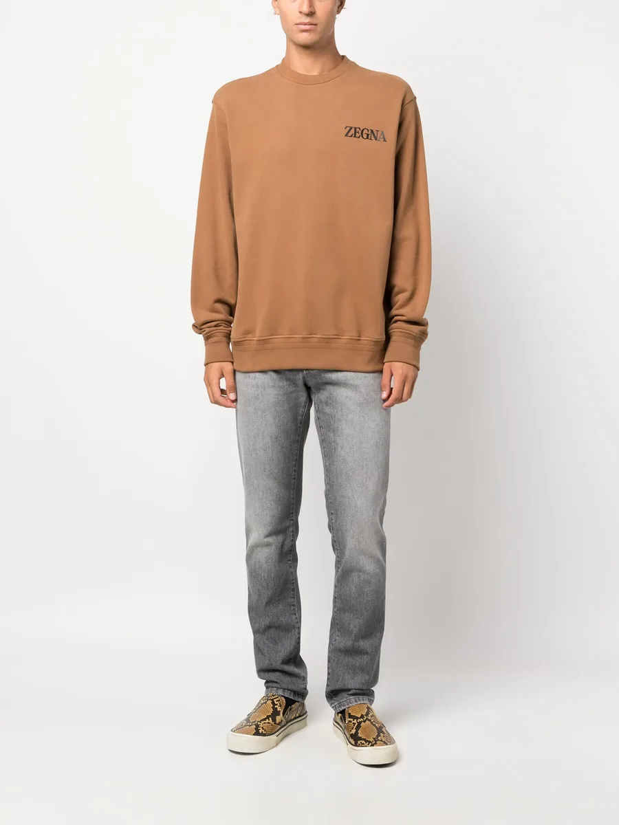 logo-embossed cotton sweatshirt 3