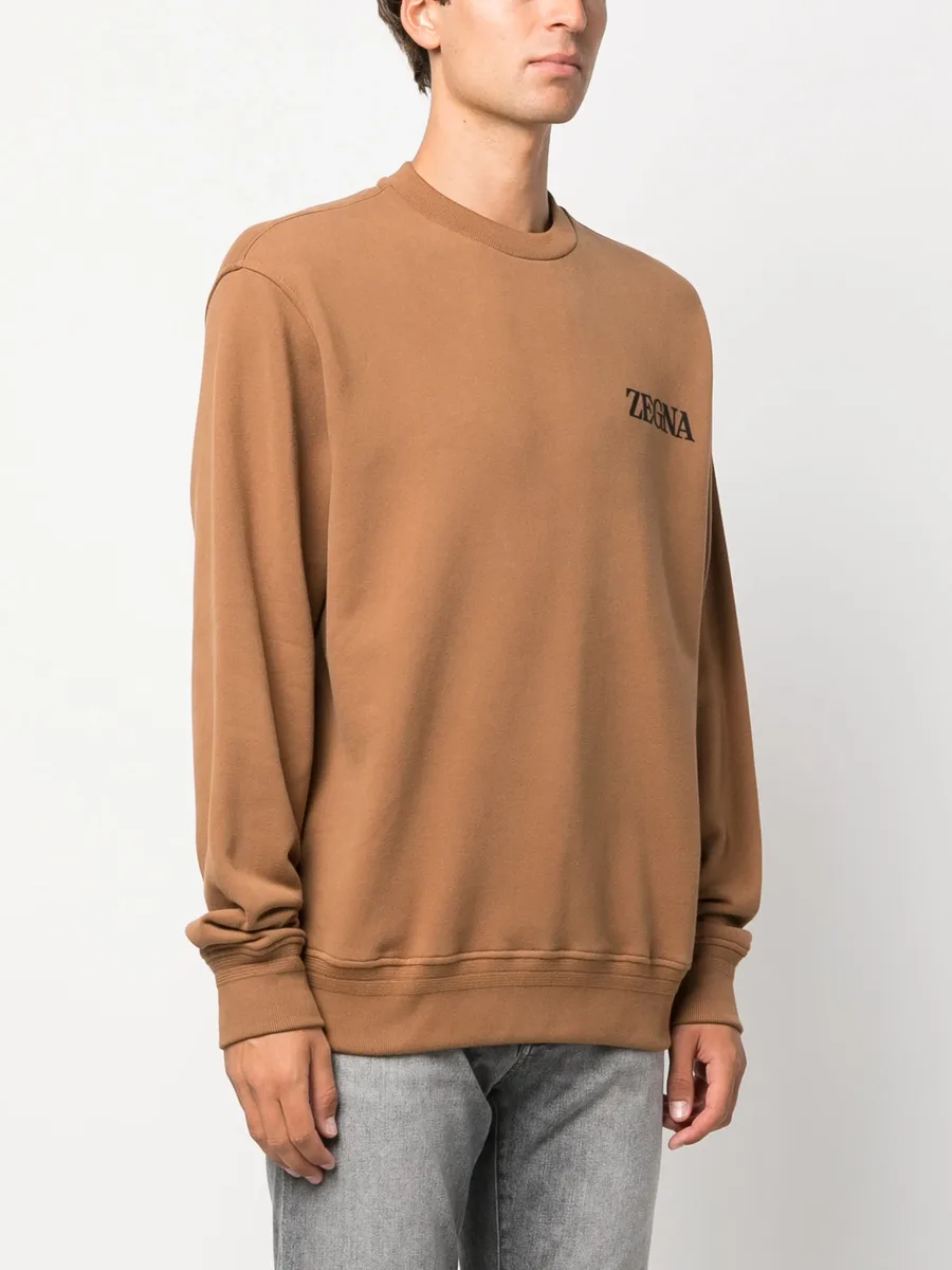 logo-embossed cotton sweatshirt 5
