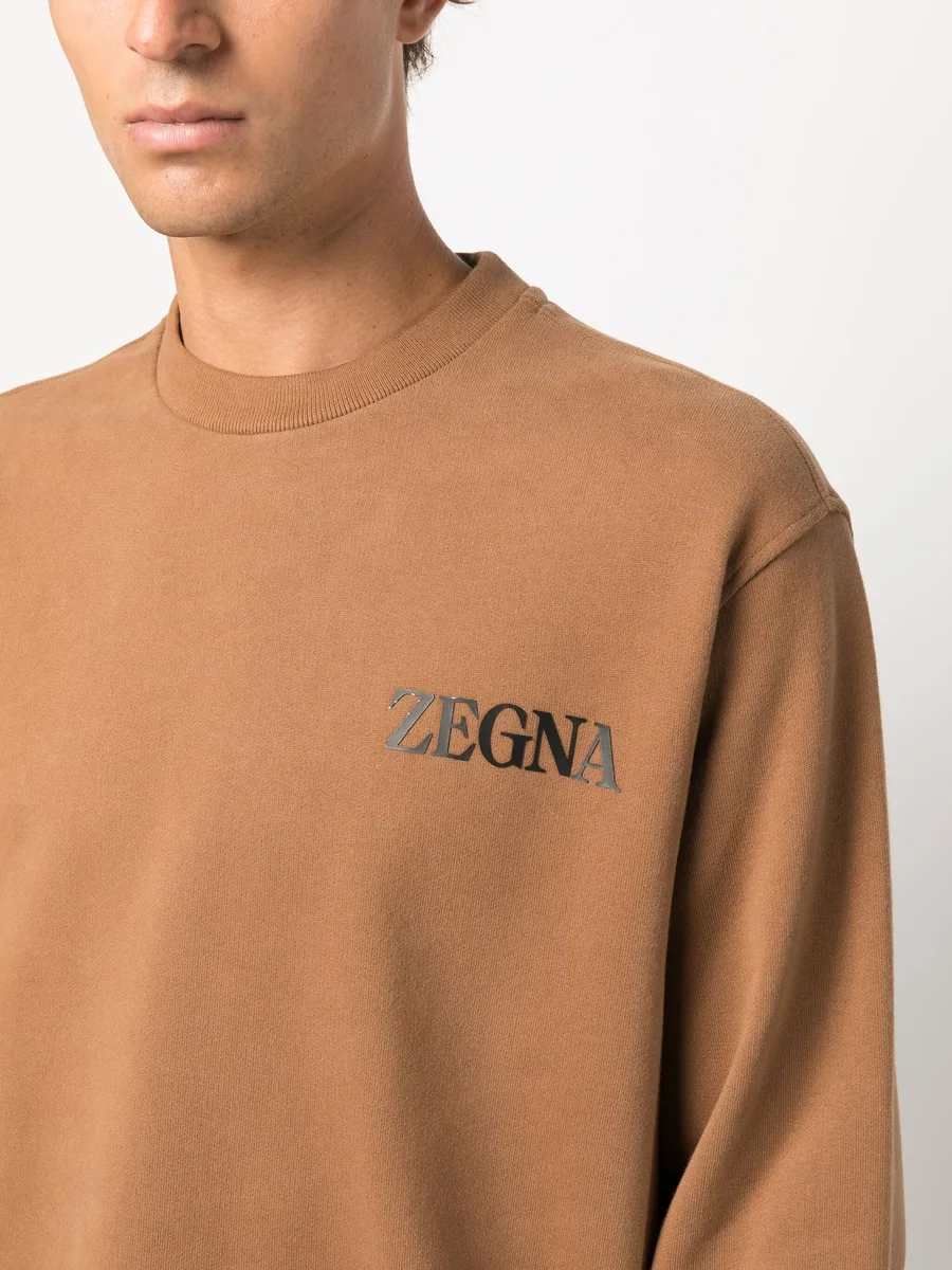 logo-embossed cotton sweatshirt 9