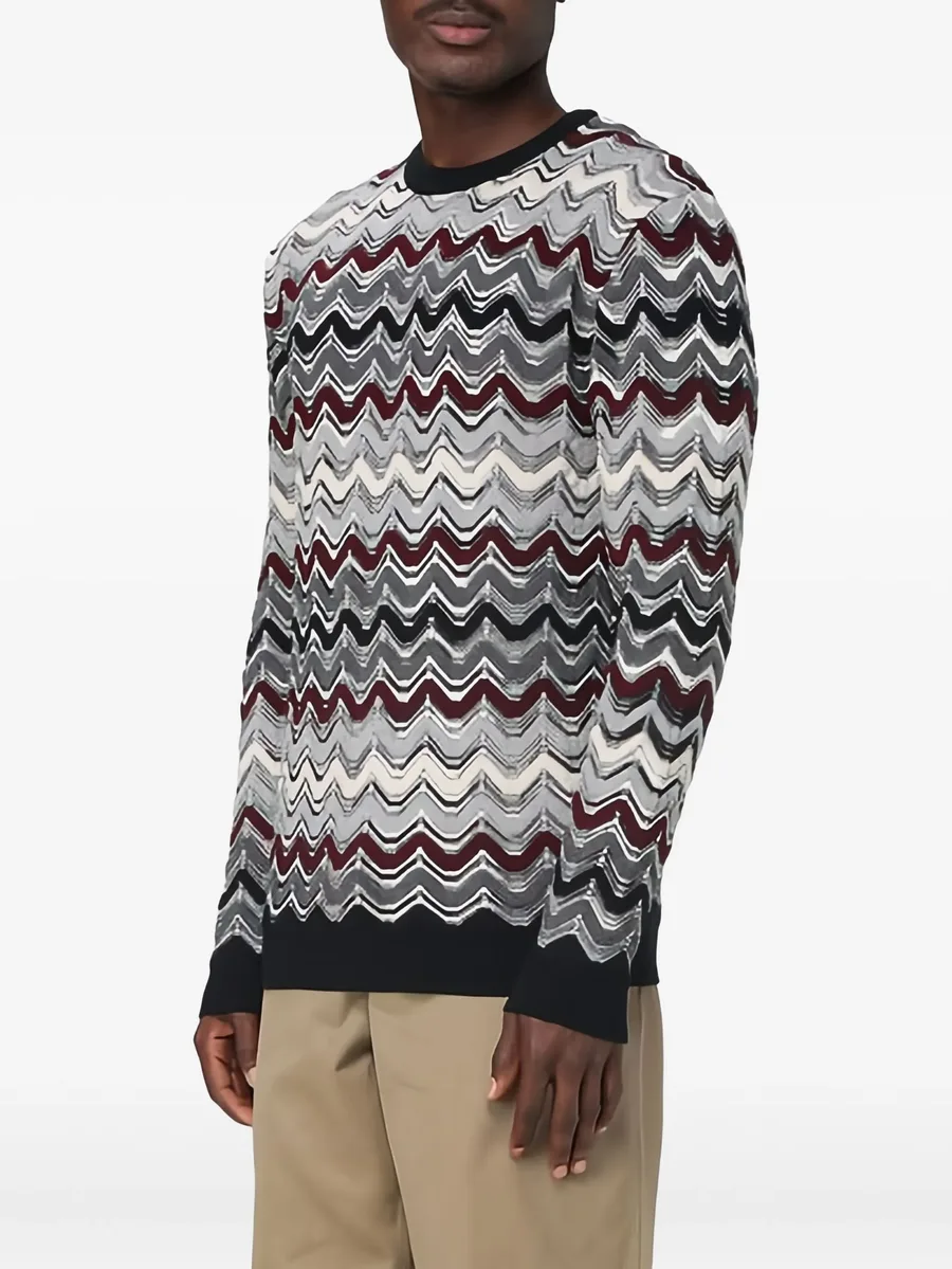 zigzag-pattern crew-neck sweater 4