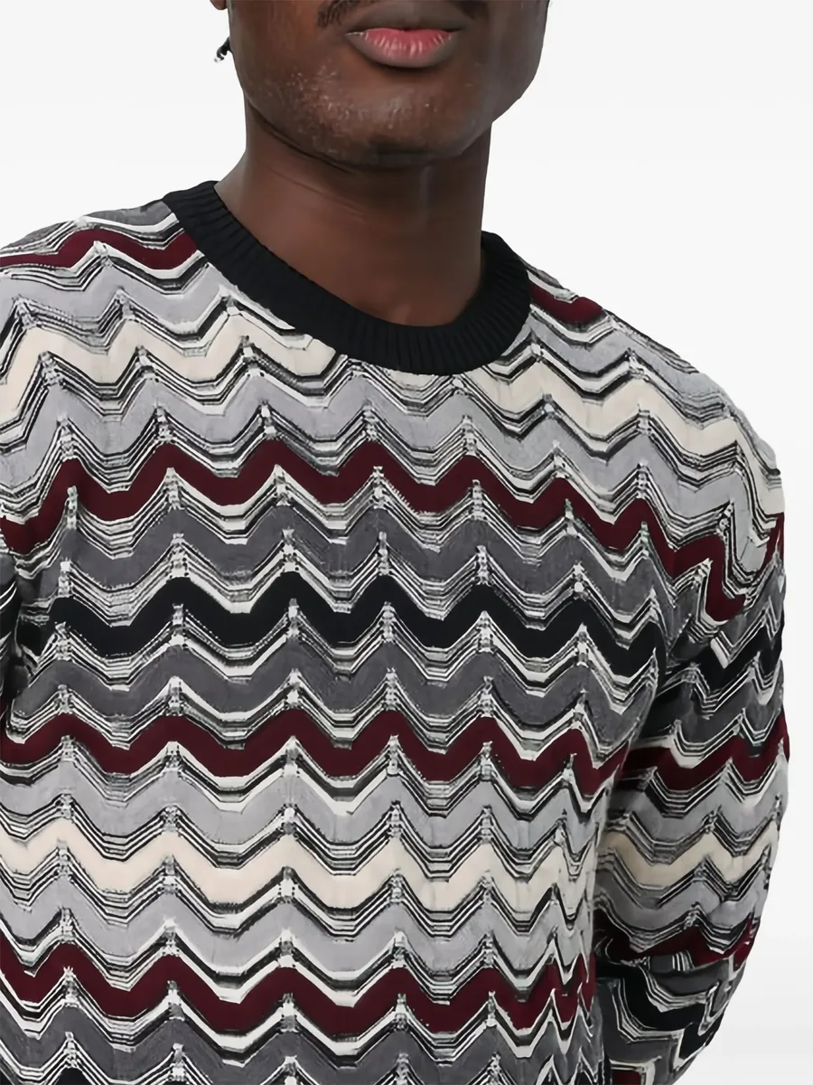 zigzag-pattern crew-neck sweater 6