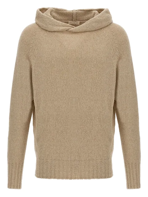 hooded side-split sweater
