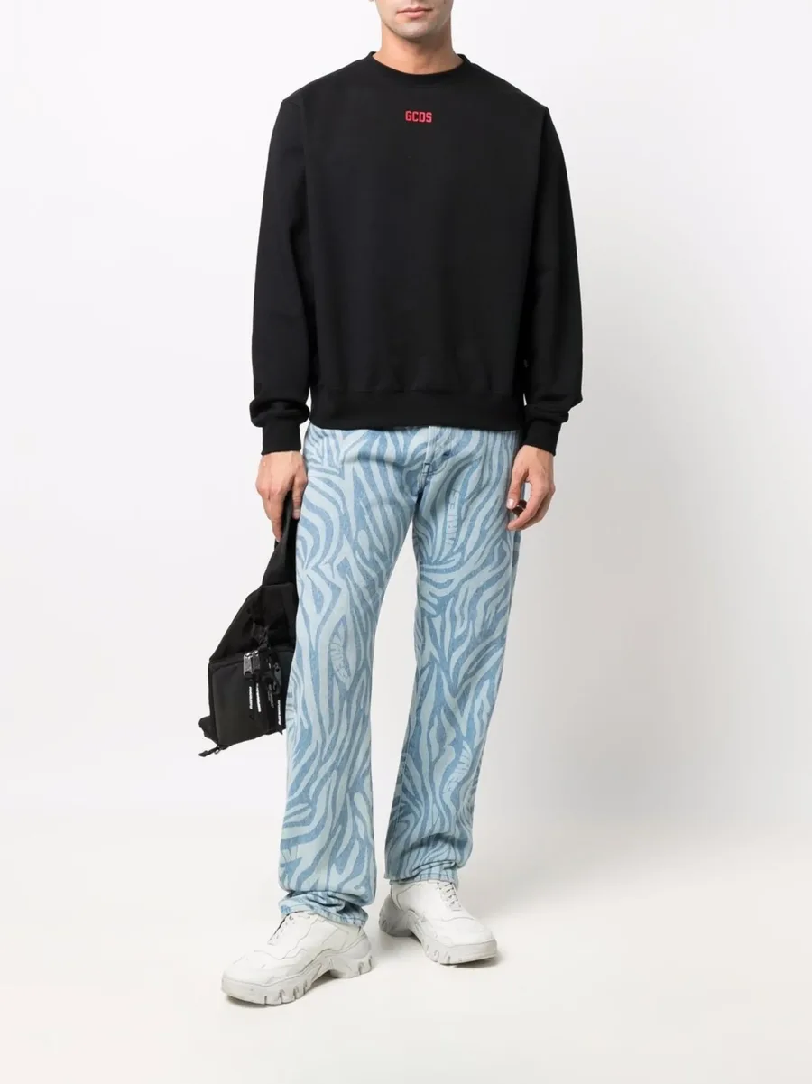 logo-print crew neck sweatshirt 4