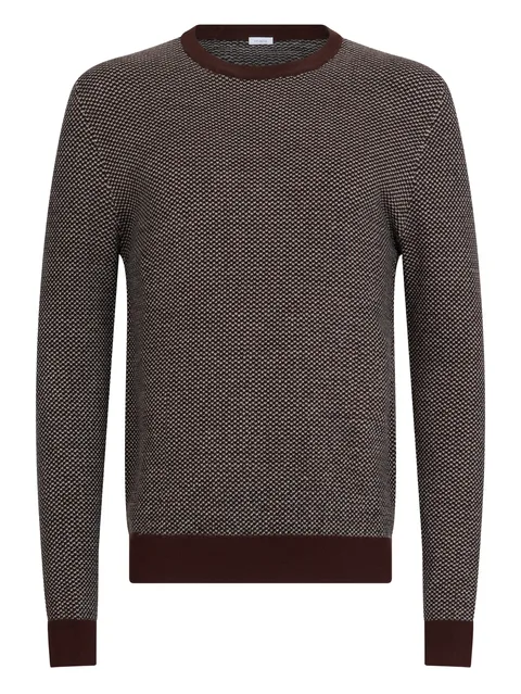 patterned crew-neck sweater