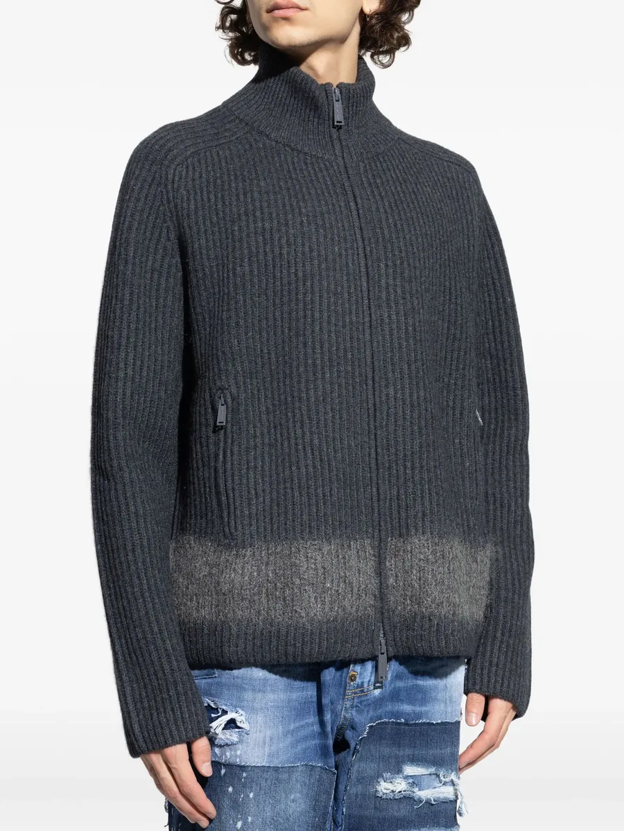 ribbed zip-up cardigan 5