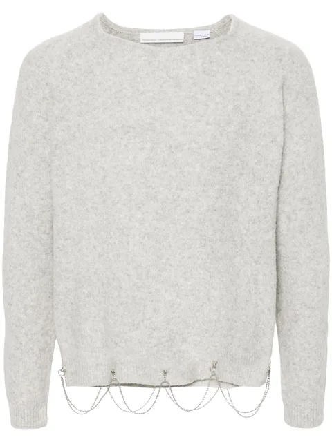 crystal-embellished wool-blend jumper