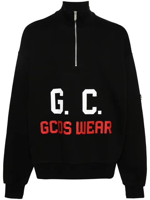 logo-print half-zipped sweatshirt