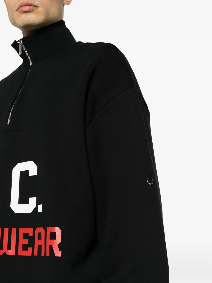 logo-print half-zipped sweatshirt 10