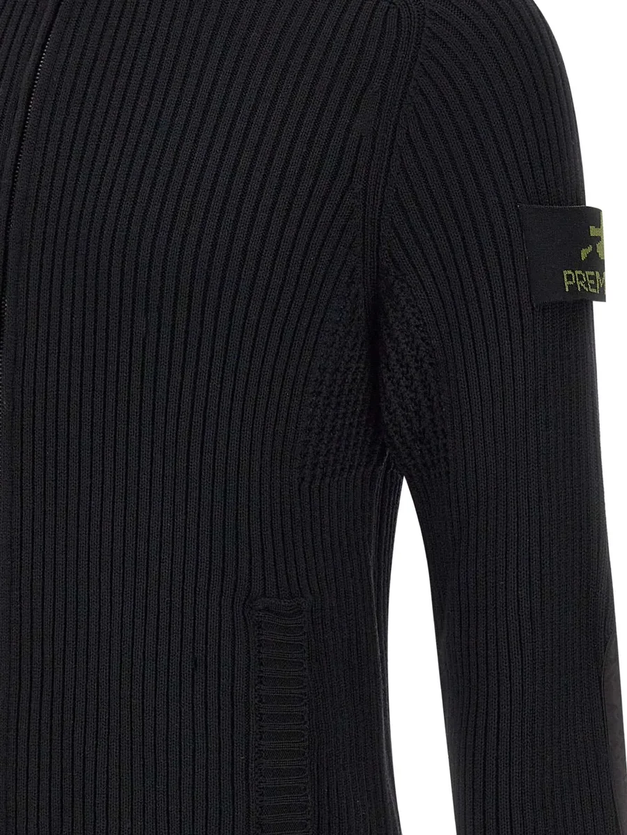 ribbed-knit zip-up cardigan 8