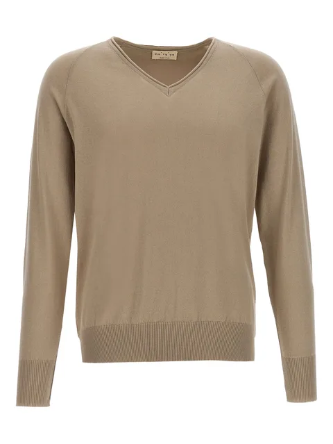 V-neck raglan-sleeve sweater