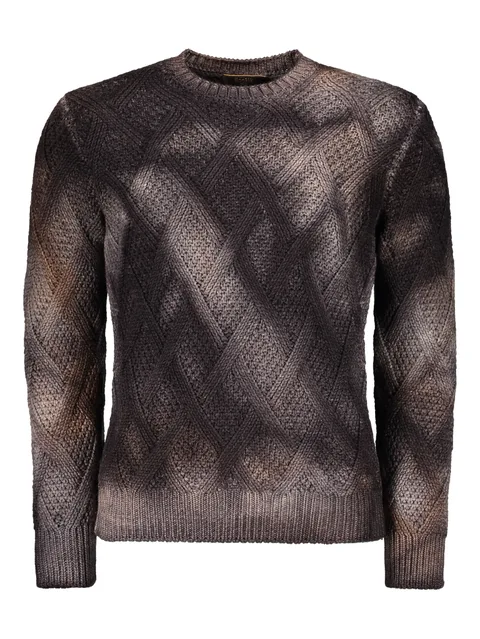 tie-dye effect long-sleeve sweater