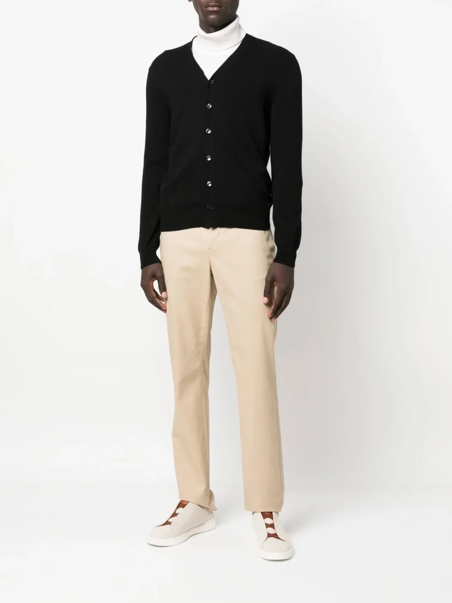 V-neck button-down knit cardigan 3