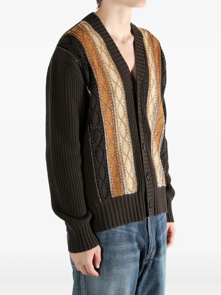 striped-detail patterned cardigan 5