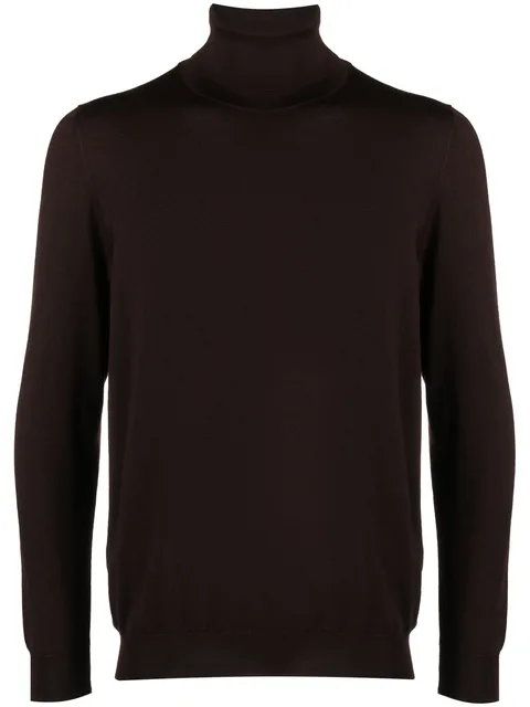 roll-neck fine-knit jumper