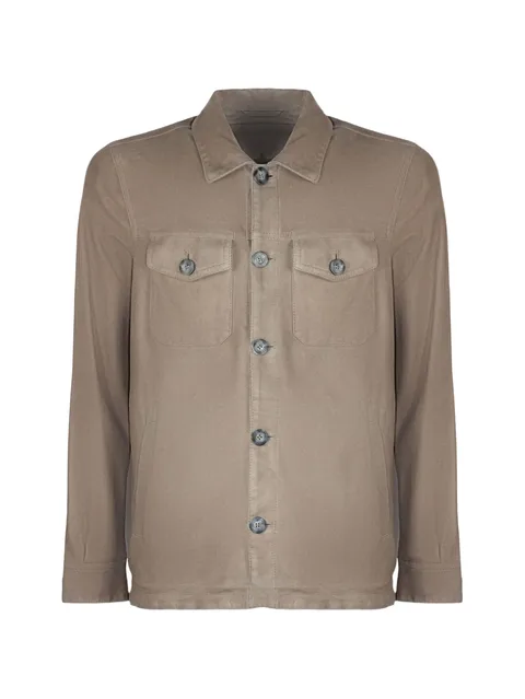 Urano button-front suede shirt jacket