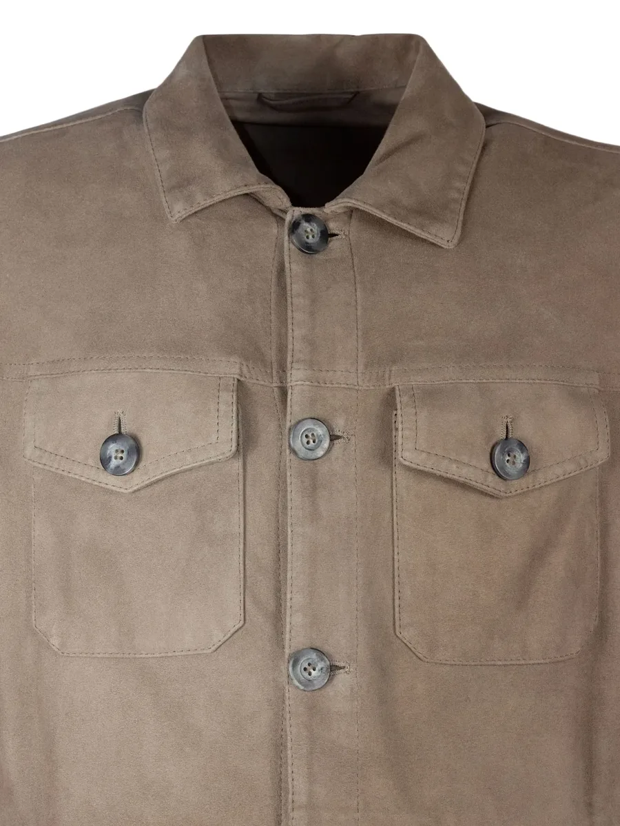 Urano button-front suede shirt jacket 6