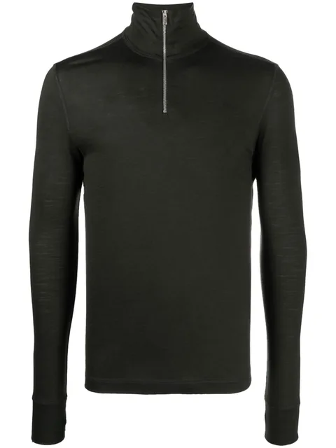 high-neck wool top
