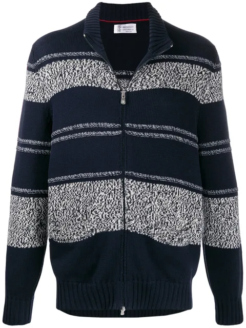 striped pattern cardigan