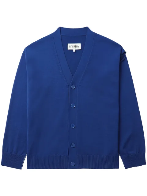 cut-out fine-knit cardigan
