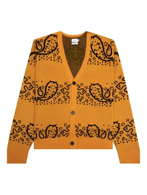 Bandana V-neck knit cardigan