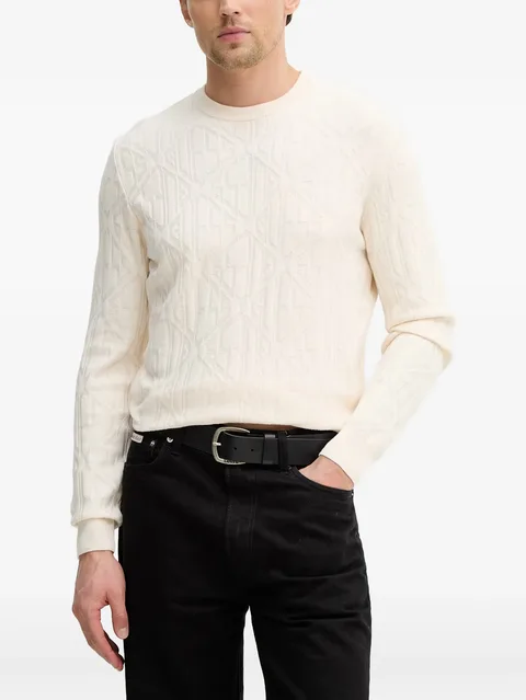 geometric-knit sweater
