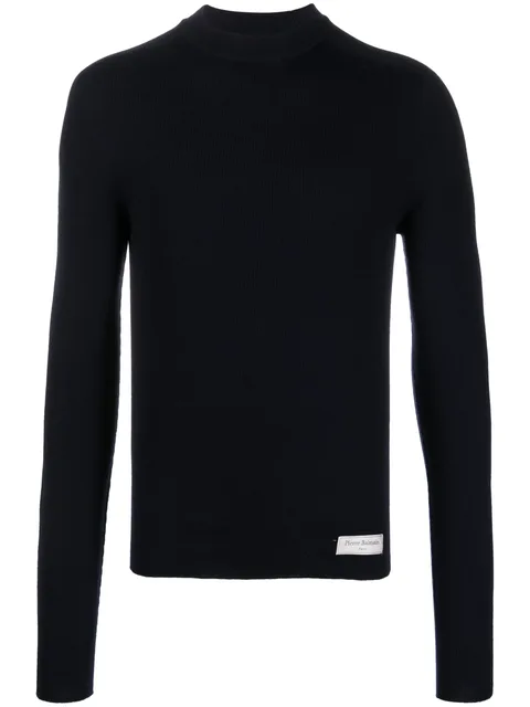 logo-patch merino wool jumper