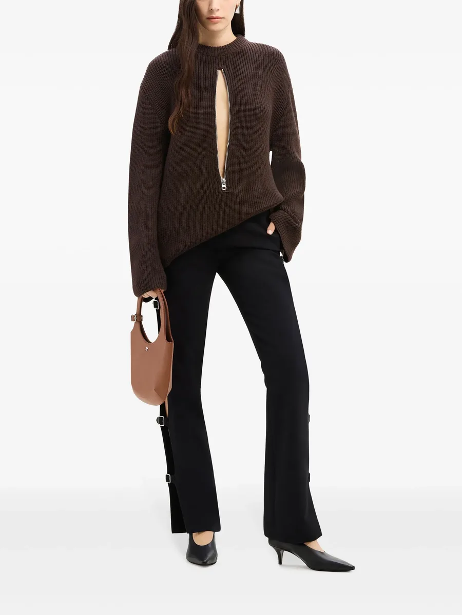 zipped ribbed wool sweater 5