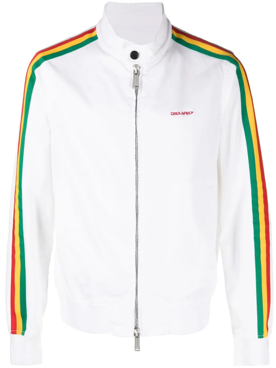 stripe-trim bomber jacket 2