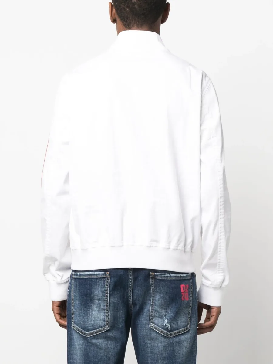 stripe-trim bomber jacket 7