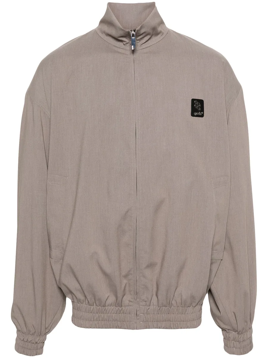 logo-appliqué drop-shoulder jacket 1