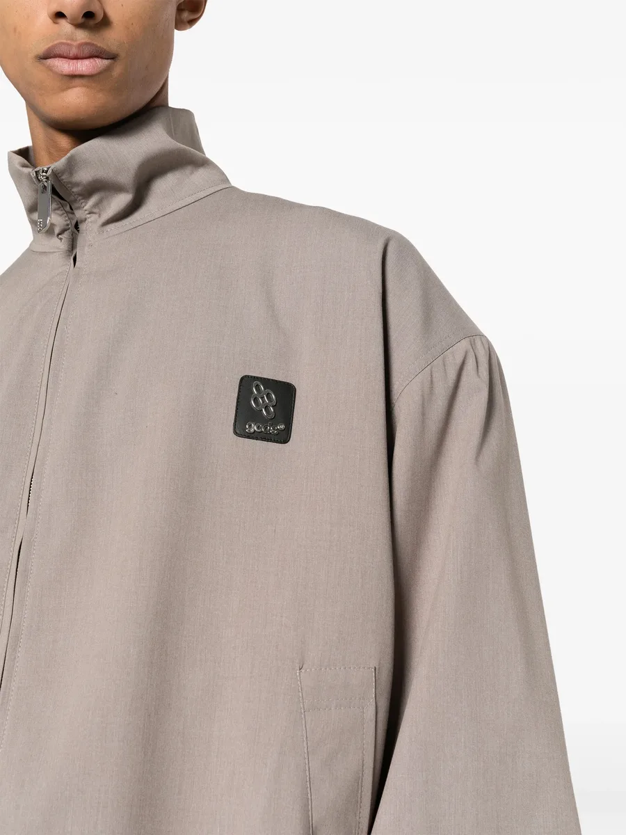 logo-appliqué drop-shoulder jacket 9
