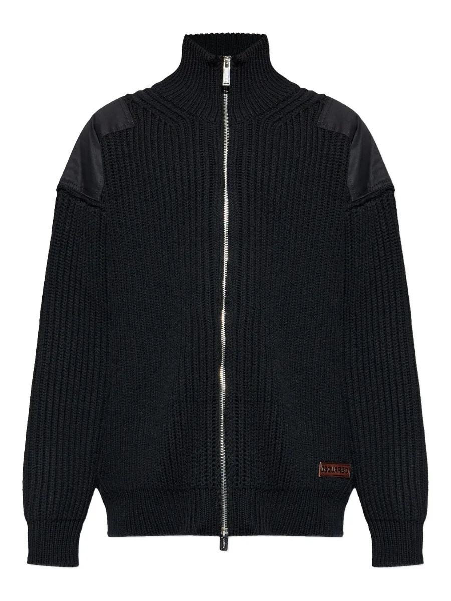 zip shoulder-panel cardigan 2
