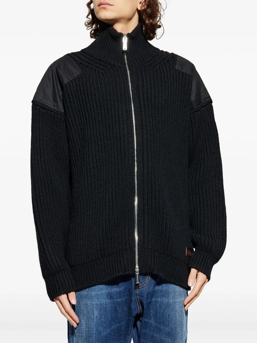 zip shoulder-panel cardigan 5