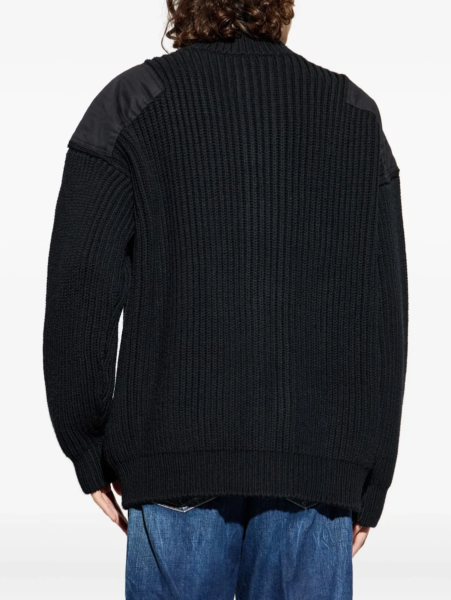 zip shoulder-panel cardigan 8