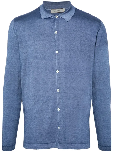 polo-collar cardigan