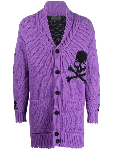 intarsia-knit logo cardigan