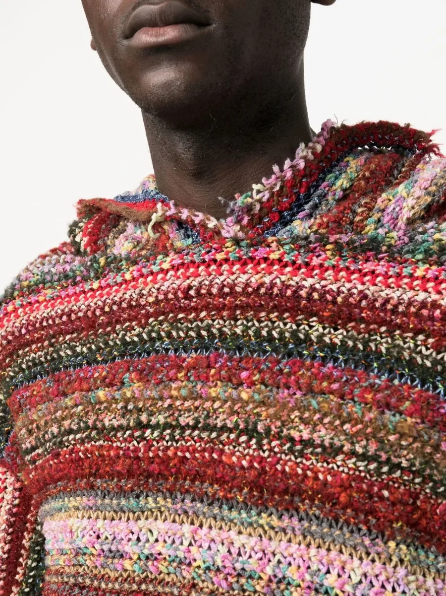 striped recycled wool hoodie 10