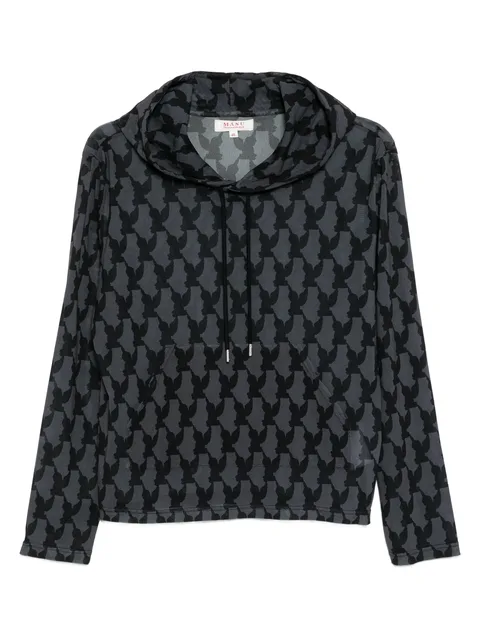 all-over graphic print hoodie
