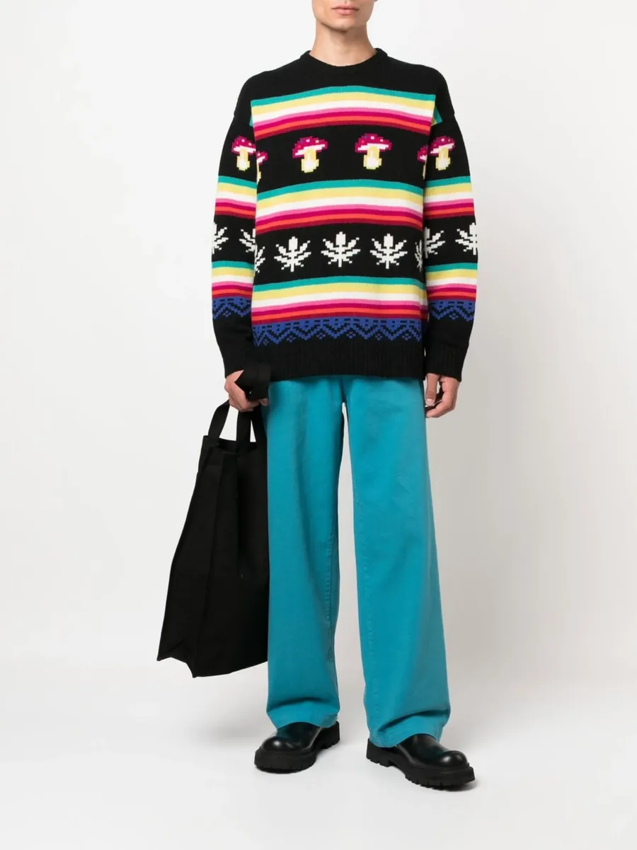 patterned jacquard crew-neck jumper 3