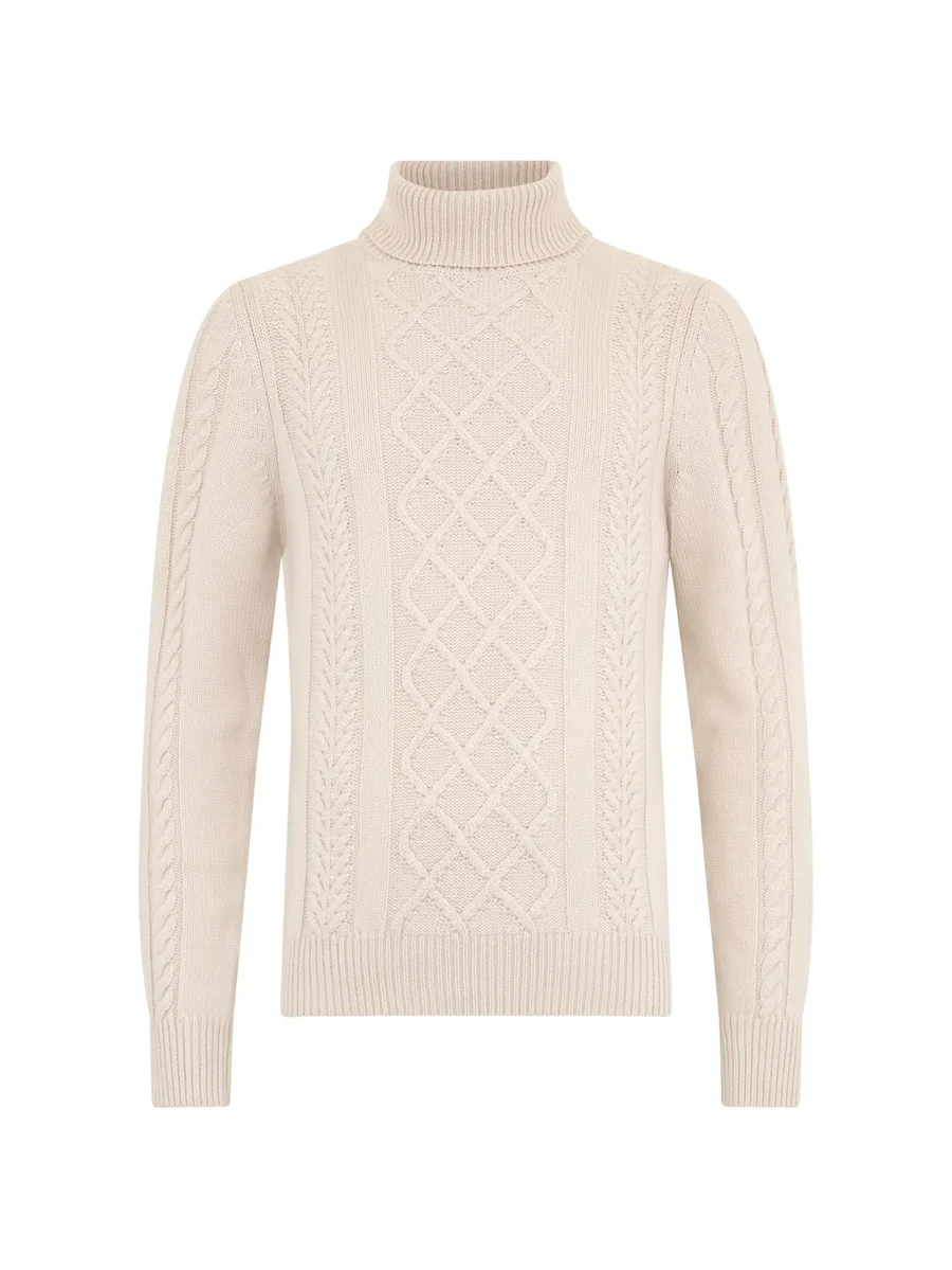 cable-knit turtleneck sweater 2