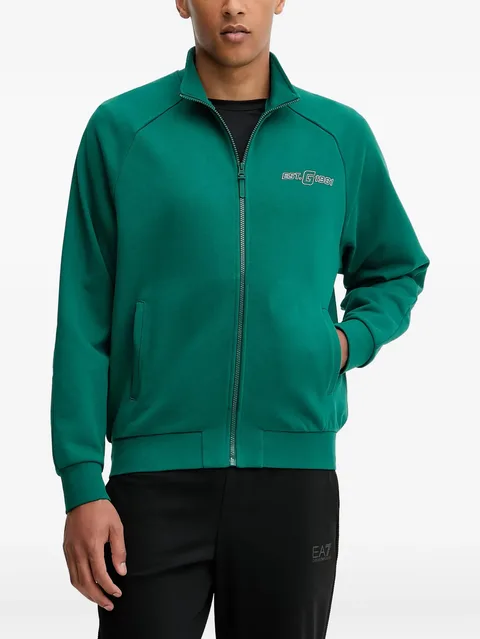 zip-up mock-neck sweater