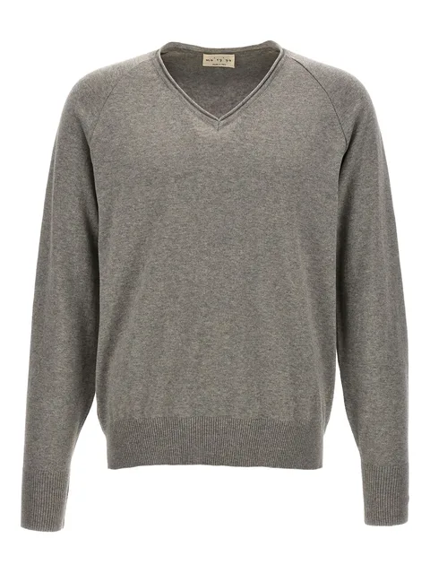 V-neck raglan-sleeve sweater