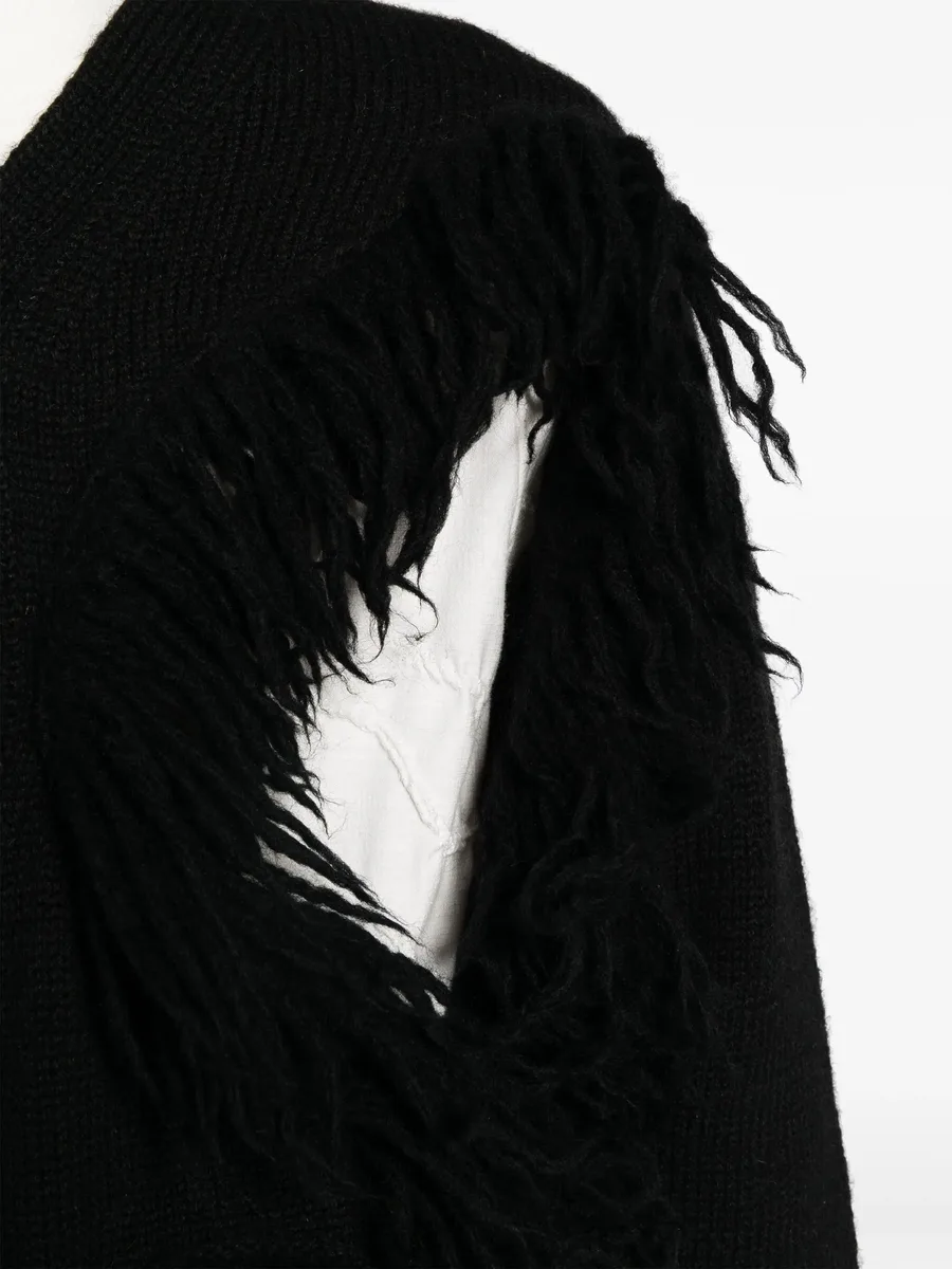 fringed cut-out wool cardigan 9