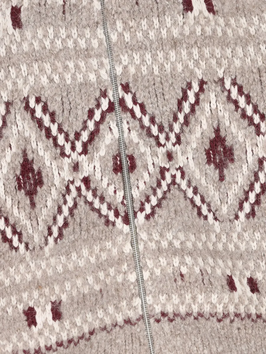 high-neck patterned cardigan 6
