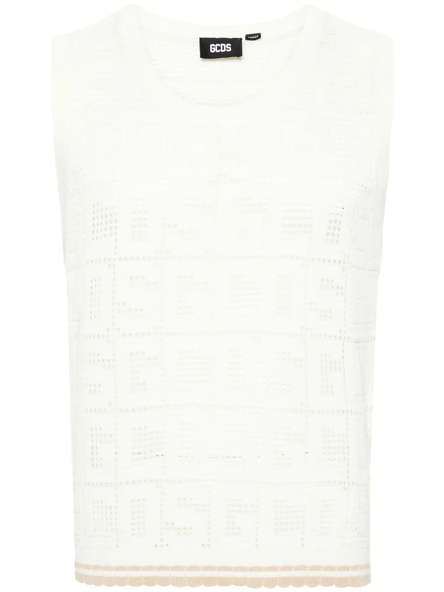 monogram macramé sleeveless jumper 2