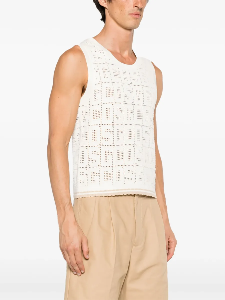monogram macramé sleeveless jumper 6