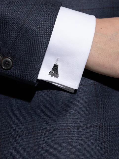 ghost-motif cufflinks